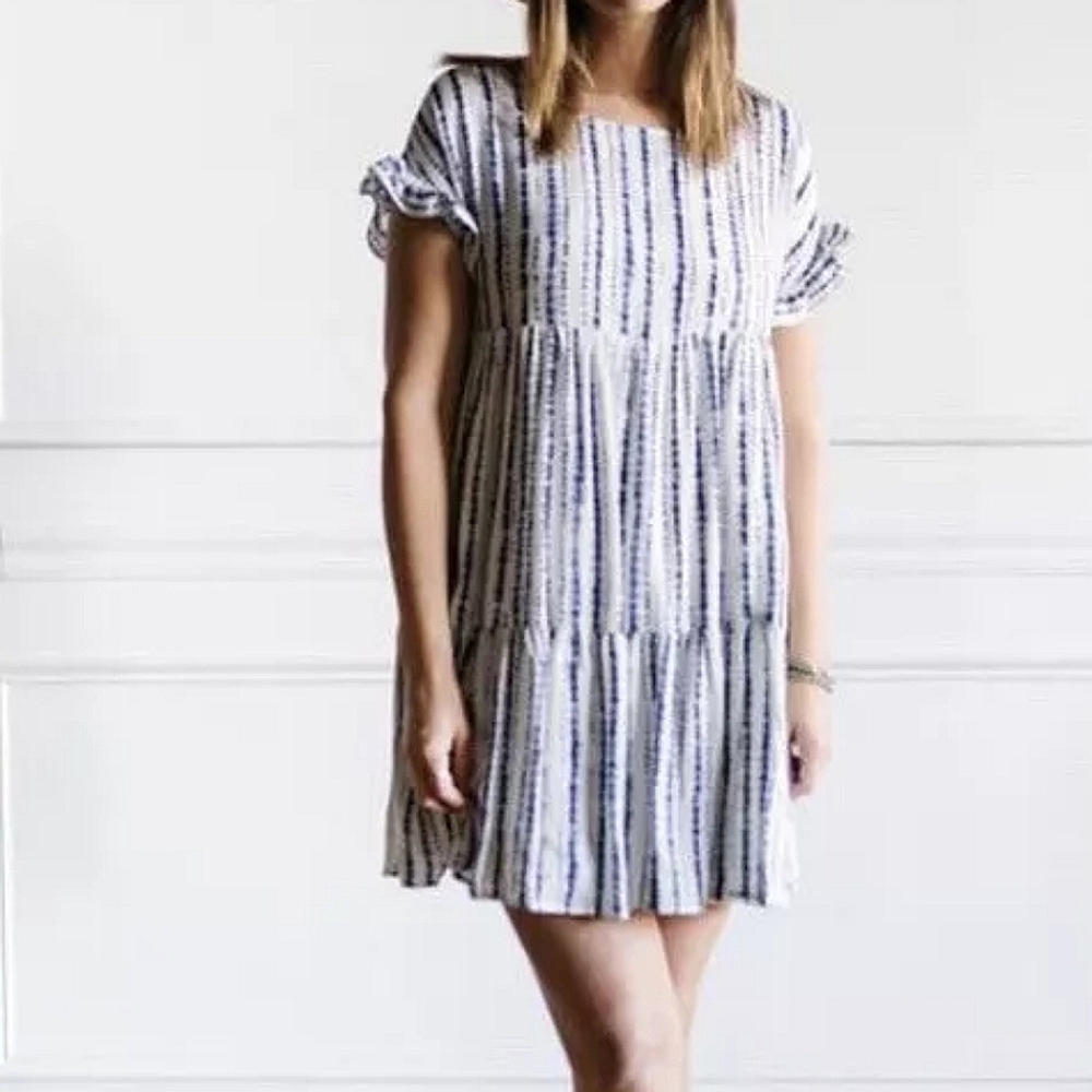 Everly Babydoll Dress Womens Tie Dye Anthropologie Ruffled Small Boho Mini